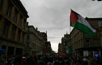 المتظاهرون دعموا حقوق الشعب الفلسطيني
