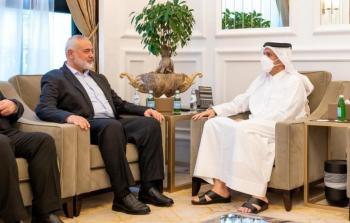 هنية مع وزير الخارجية القطري 