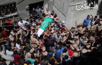 جانب من تشييع الشهيد أسامة ادعيج - تصوير/ رمضان الأغا