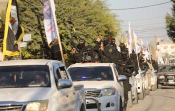 جانب من العرض العسكري لحركة الجهاد الإسلامي