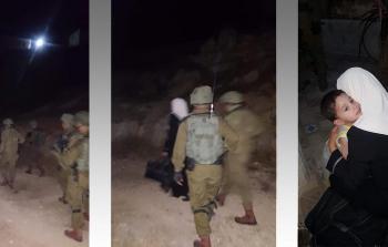 وداع الكاتبة لمى خاطر لطفلها أثناء اعتقال   (أرشيف)