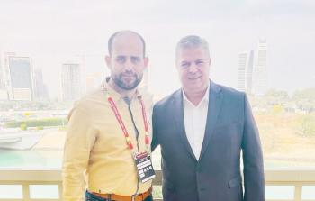 الزميل علاء شمالي أثناء لقائه برئيس الاتحاد الجزائري