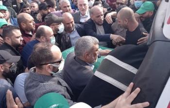 جانب من مشاركة قيادة حركة حماس في الجنازة