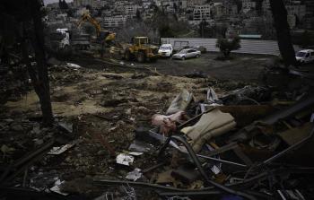 أنقاض منزل عائلة صالحية بحي الشيخ جراح