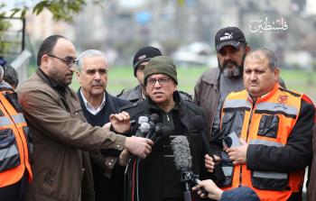 جانب من المؤتمر الصحفي (تصوير: رمضان الأغا)