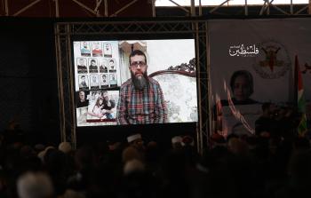 كلمة للقيادي في حركة الجهاد خلال المؤتمر (تصوير: رمضانا الأغا)