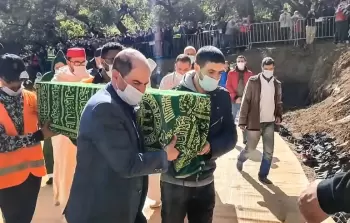 خلال مراسم تشييع جثمان ريان