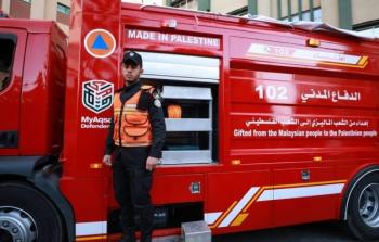 المركبة الفلسطينية المطورة في قطاع غزة مخصصة للعمل في مجال الإطفاء  (أرشيف)