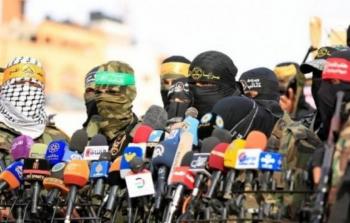 الأجنحة العسكرية للفصائل الفلسطينية خلال مؤتمر صحفي (أرشيف)