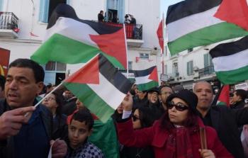 جانب من الوقفة التضامنية في تونس