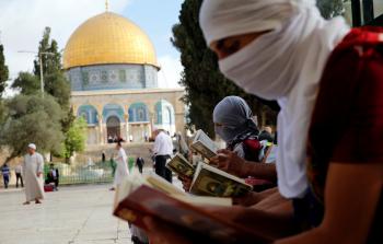 مرابطون معتكفون في المسجد الأقصى  (أرشيف)