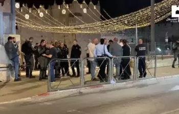 جانب من قوات الاحتلال المنتشرة في باب العامود الليلة