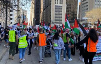 جانب من المظاهرة في شيكاغو