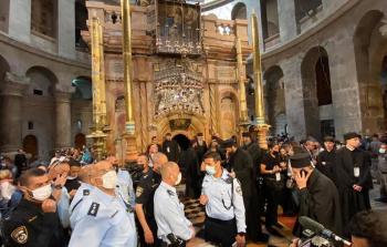 جنود الاحتلال في ساحة كنيسة القيامة بالقدس