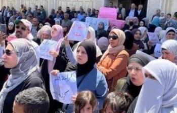 جانب من الاعتصام في مدينة الخليل