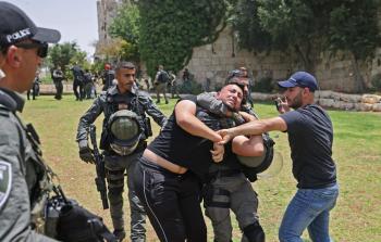 جانب من الاعتقالات في صفوف الفلسطينيين بالقدس يوم أمس