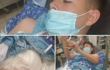 الطفل المصاب خالد سمحان