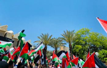 جانب من الوقفة الطلابية لإحياء ذكرى النكبة