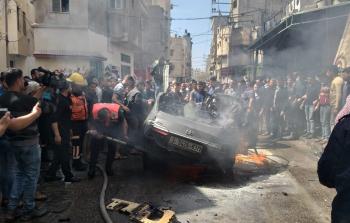 سيارة أحد المقاومين جرى استهدافها من قبل طائرات الاحتلال