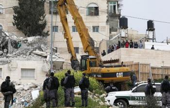 هدم بناء فلسطيني من قبل الاحتلال الإسرائيلي