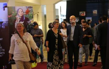 حضور أوروبي وفلسطيني خلال إطلاق الحملة ضد الحصار الإسرائيلي على قطاع غزة