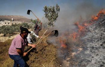 حرائق متعمدة يشعلها مستوطنون في أراضي المواطنين