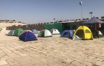 خيام المعتكفين في الأقصى - أرشيف