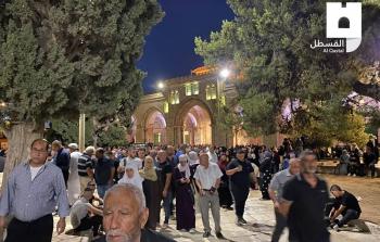 جانب من صلاة الفجر في المسجد الأقصى اليوم