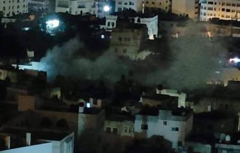 جانب من المواجهات في البلدة القديمة بنابلس (مواقع التواصل)