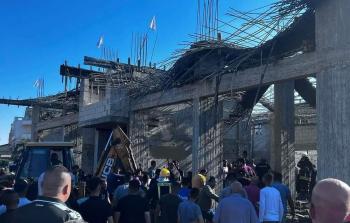 انهيار سقف مبنى قيد الإنشاء في طولكرم