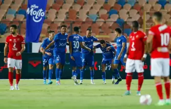 فرحة لاعبي الزمالك بالهدف الأول