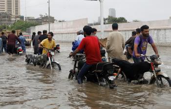 مشهد من فيضانات باكستان