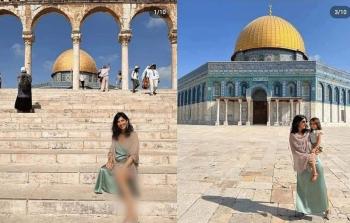 مستوطِنة تلتقط صورة شبه عارية في ساحات المسجد الأقصى