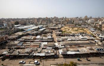 صورة من أعلى لسوق فراس بمدينة غزة
