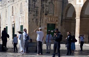 مشهد من اقتحام المسجد الأقصى المبارك اليوم