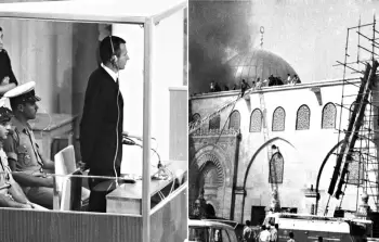 النيران مشتعلة في المسجد الأقصى وفي الإطار المتطرف الأسترالي حارق المسجد