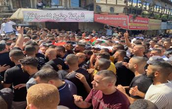 جانب من تشييع جماهير شعبنا لشهداء جنين الأربعة