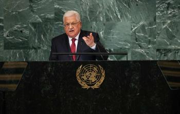 رئيس السلطة الفلسطينية أثناء خطابه في الجمعية العام للأمم المتحدة