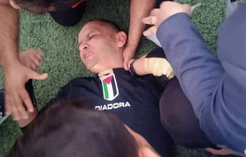 لحظة إصابة الحكم اليازجي