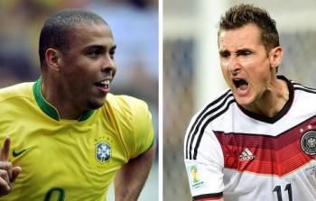 الألماني ميروسلاف كلوزة والبرازيلي رونالدو من أبرز الهدافين في تاريخ كأس العالم