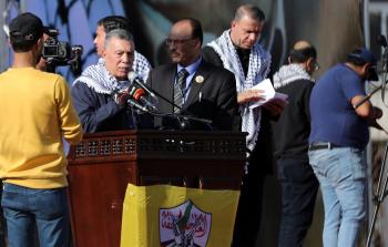 القيادي حلس أثناء مهرجان فتح بغزة إحياءً لذكرى استشهاد ياسر عرفات