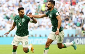 لاعبي المنتخب السعودي صالح الشهري وسالم الدوسري