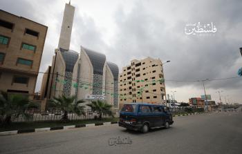 مسجد الشيخ عجلين في قطاع غزة في ظل المنخفض الجوي