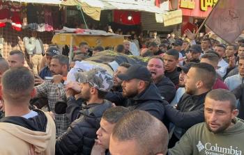 جانب من تشييع الشهيد تامر نشرتي في جنين