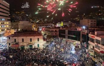 جانب من الاحتفالات في نابلس