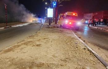 من مكان تفجير السيارة في اللد