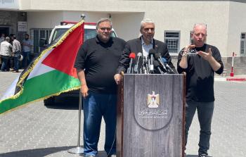 جانب من مؤتمر الإعلامي الحكومي بغزة (تصوير: رمضان الأغا)