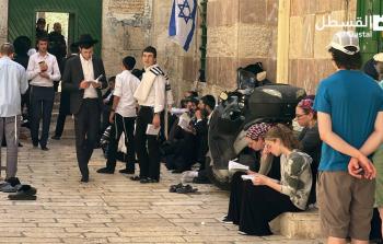 مستوطنون يقتحمون محيط باب الحديد أحد أبواب المسجد الأقصى المبارك ويؤدون طقوساً تلمودية