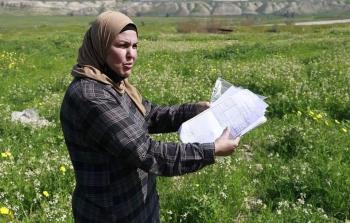 فريهان فراح في عين الساكوت الواقعة في الأغوار الشمالية التابعة لمحافظة طوباس