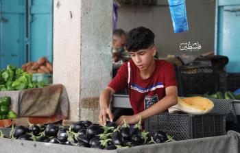 سوق الخضار في أحد أسواق غزة